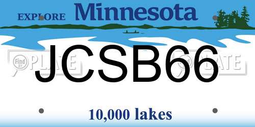 JCSB66 Minnesota License Plate