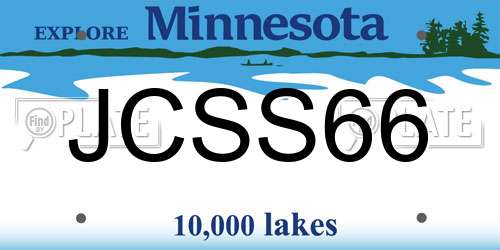 JCSS66 Minnesota License Plate