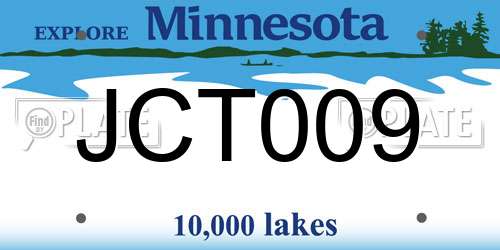 JCT009 Minnesota License Plate