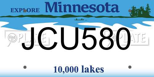 JCU580 Minnesota License Plate