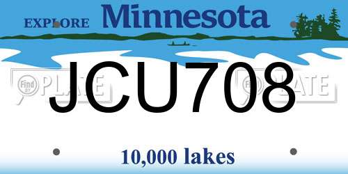 JCU708 Minnesota License Plate