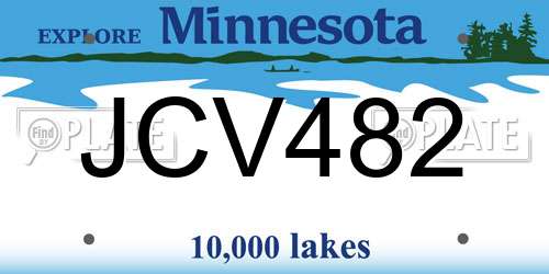 JCV482 Minnesota License Plate