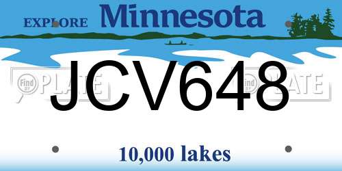 JCV648 Minnesota License Plate