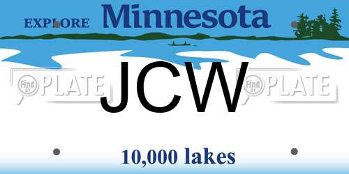 JCW Minnesota License Plate