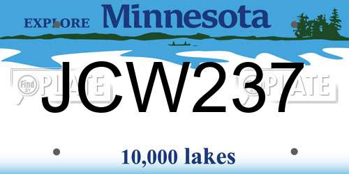 JCW237 Minnesota License Plate