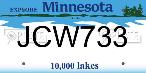JCW733 Minnesota License Plate
