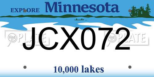 JCX072 Minnesota License Plate