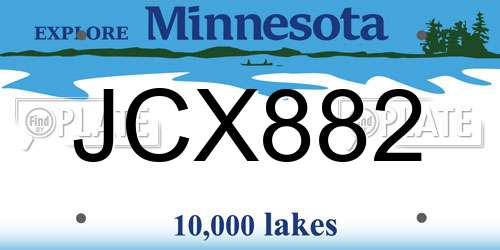 JCX882 Minnesota License Plate