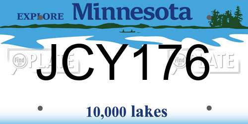 JCY176 Minnesota License Plate