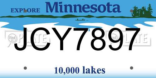 JCY7897 Minnesota License Plate