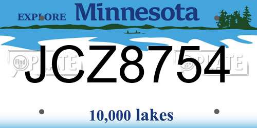 JCZ8754 Minnesota License Plate