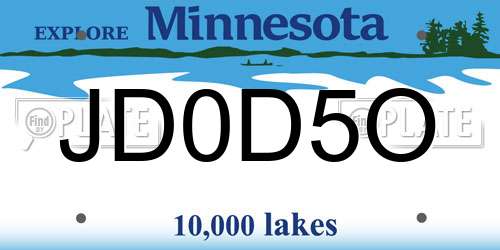 JD0D5O Minnesota License Plate