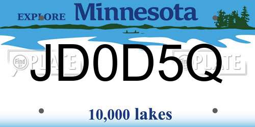 JD0D5Q Minnesota License Plate