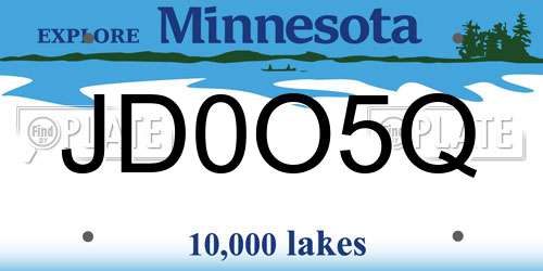 JD0O5Q Minnesota License Plate