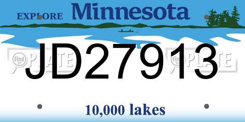JD27913 Minnesota License Plate