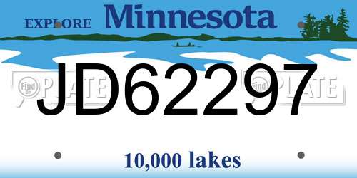 JD62297 Minnesota License Plate