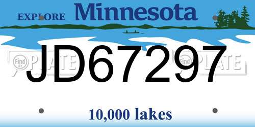 JD67297 Minnesota License Plate