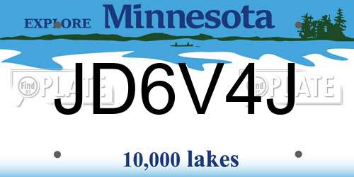 JD6V4J Minnesota License Plate