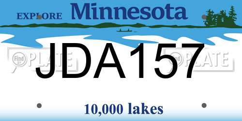 JDA157 Minnesota License Plate