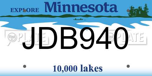 JDB940 Minnesota License Plate