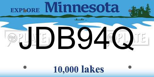 JDB94Q Minnesota License Plate