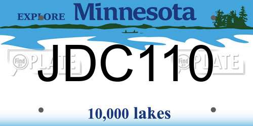 JDC110 Minnesota License Plate