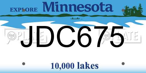 JDC675 Minnesota License Plate
