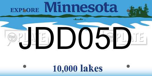 JDD05D Minnesota License Plate