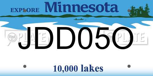 JDD05O Minnesota License Plate