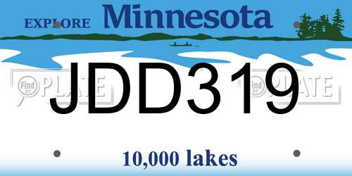 JDD319 Minnesota License Plate