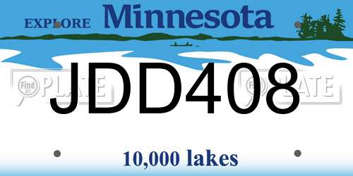 JDD408 Minnesota License Plate