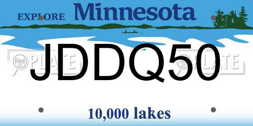 JDDQ50 Minnesota License Plate