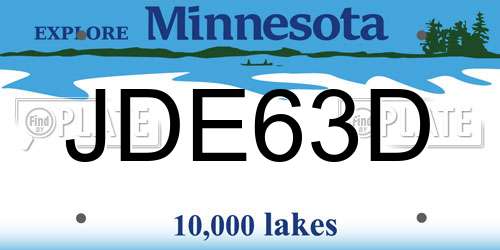 JDE63D Minnesota License Plate