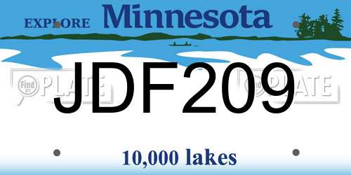 JDF209 Minnesota License Plate
