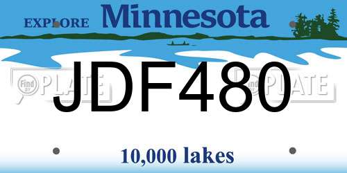 JDF480 Minnesota License Plate