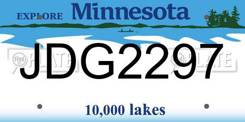 JDG2297 Minnesota License Plate