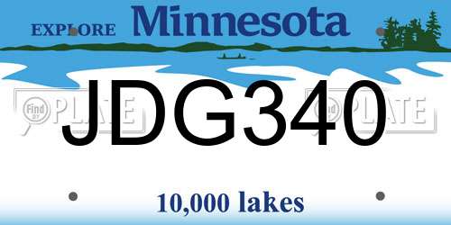 JDG340 Minnesota License Plate
