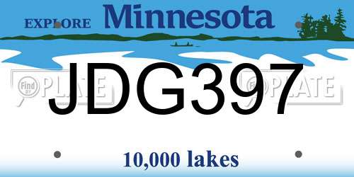 JDG397 Minnesota License Plate