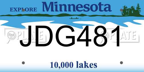 JDG481 Minnesota License Plate