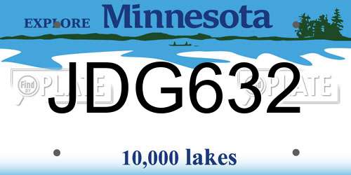 JDG632 Minnesota License Plate