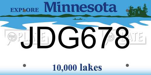 JDG678 Minnesota License Plate