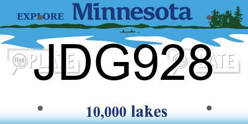 JDG928 Minnesota License Plate