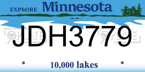 JDH3779 Minnesota License Plate