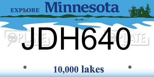 JDH640 Minnesota License Plate