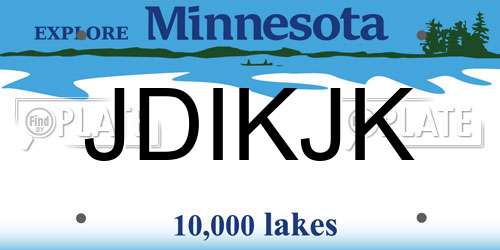 JDIKJK Minnesota License Plate