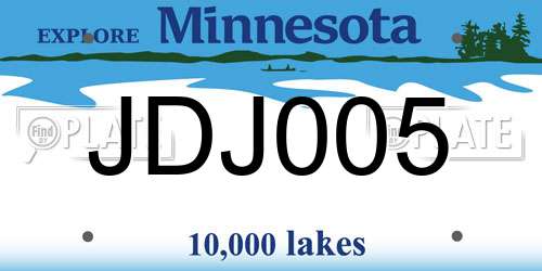 JDJ005 Minnesota License Plate