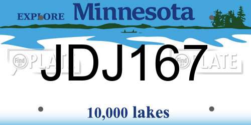 JDJ167 Minnesota License Plate