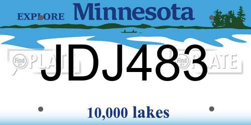 JDJ483 Minnesota License Plate
