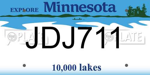JDJ711 Minnesota License Plate