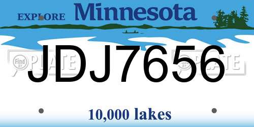 JDJ7656 Minnesota License Plate